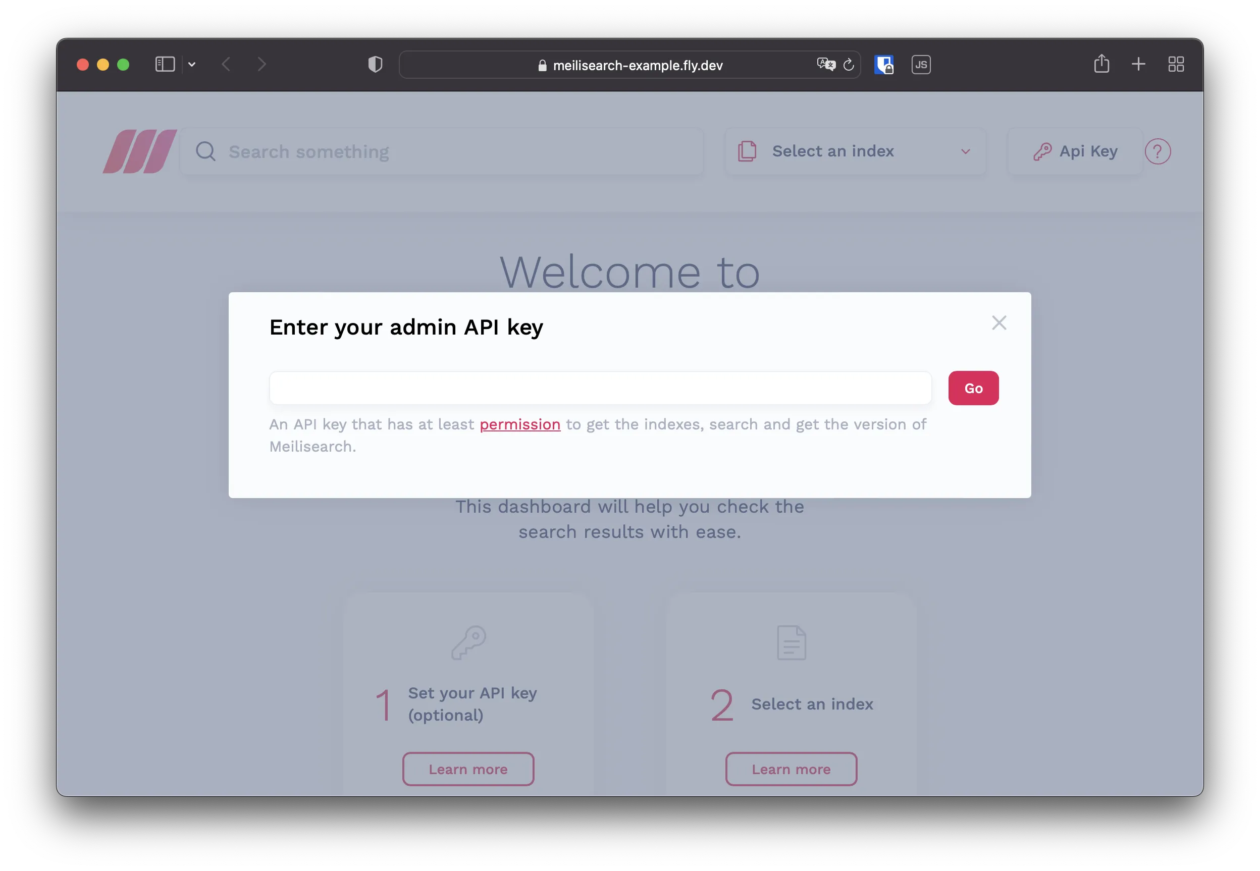Meilisearch search preview is now secured using the master key